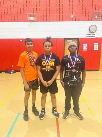 The Grizzlies, this years three-on-three champions. (L to R) Usman Ali ‘26, Nasir Boyd ‘26, and Malik Joseph ‘24. Not pictured: Isaac Gran ‘26.