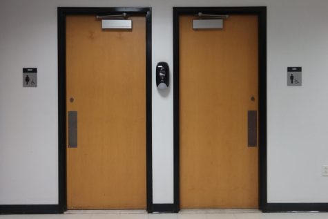 The UHSSE girls’ and boys’ bathroom doors.
