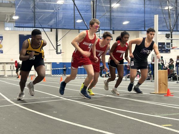 UHSSE track runners pictured during a meet at Hartford High School.