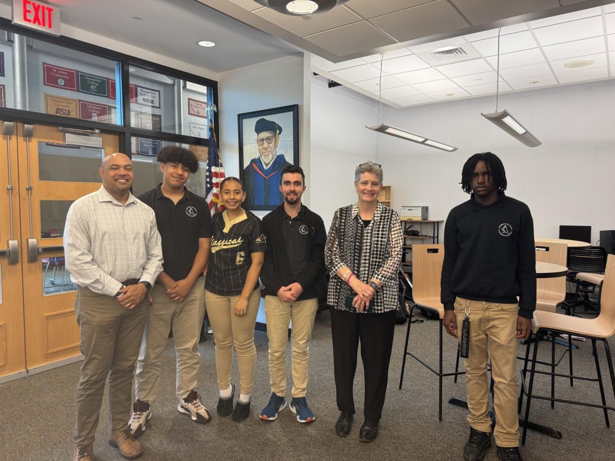 Commissioner Beth Bye spoke with students on May 5, regarding her journey in working with children and being in public service. 