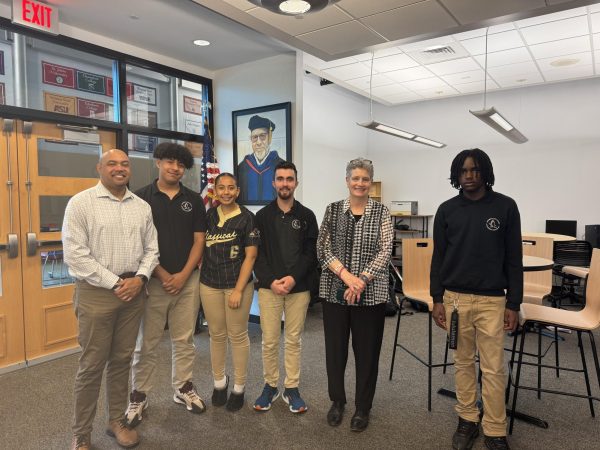 Commissioner Beth Bye spoke with students on May 5, regarding her journey in working with children and being in public service. 